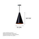 Ver imagem 2 de Lustre Pendentes Cone M Alumínio Decoração Cor: Preto