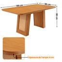 Ver imagem 3 de Mesa de Jantar Carolina 180cm Tampo Mdf Canto Copo Moderna Mobília