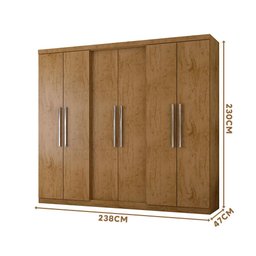 Guarda Roupa 6 Portas Casal 4 Gavetas Freijó 600097 Araplac - 4 Guarda Roupa 6 Portas Casal 4 Gavetas Freijó 600097 Araplac - 4