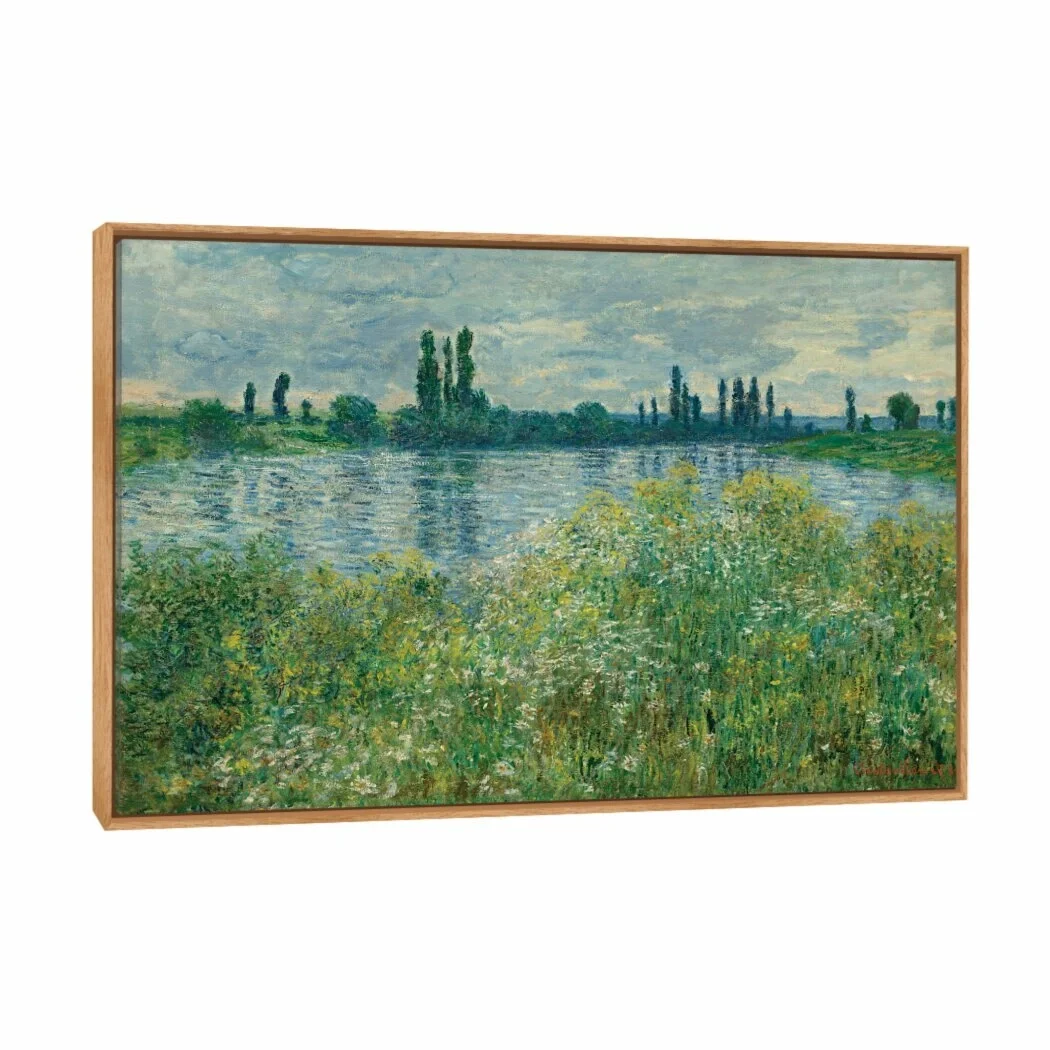 Quadro Decorativo Canvas Claude Monet Banks Of The Seine 95x63cm Moldura Natural - 2