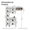 Ver imagem 3 de Armário de Cozinha Compacta 156 Cm Emilly Madesa 03 Branco/rustic