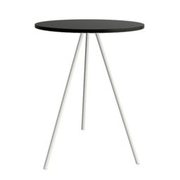 Mesa Lateral Gabriela Branca Tampo De Madeira Preto - 1