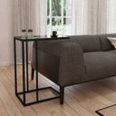 Ver imagem 2 de Mesa Lateral Industrial De Vidro Encaixe Preto