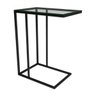 Mesa Lateral Industrial De Vidro Encaixe Preto - 1