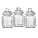 Ver imagem 4 de Kit 03 Pote de Vidro 280ml Hermetico Redondo Liso - Jogo 3 Potes Temperos Balas em Vidro Tampa Hermé