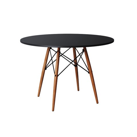 Mesa de Jantar Eiffel Wood Tampo Madeira Preto 110cm