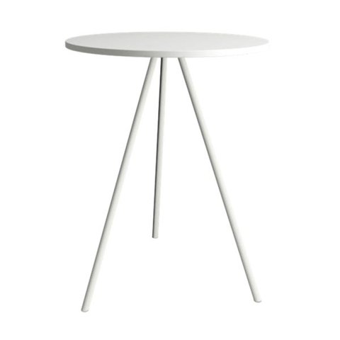Mesa Lateral Gabriela Branca Tampo De Madeira Branco