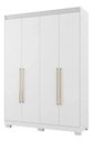 Ver imagem 4 de Guarda Roupa Julia 04 Portas 03 Gavetas 100% MDF Branco com Pes