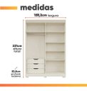 Ver imagem 2 de Guarda Roupa Julia 04 Portas 03 Gavetas 100% MDF Branco com Pes