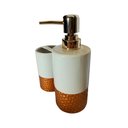 Ver imagem 1 de Kit Banheiro Bravadecor Branco com Cobre Texturizado em Cerâmica