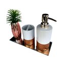 Ver imagem 2 de Kit Banheiro Bravadecor Branco com Cobre Texturizado em Cerâmica