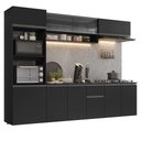 Ver imagem 2 de Armário de Cozinha Completa 260 cm Suspenso Preto Nice Madesa 014
