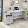 Mesa Para Escritório com Gaveteiro Acoplado 172cm Branca Lilies Móveis - 1