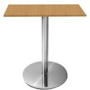 Ver imagem 1 de Mesa Beta Inox 75 Cm (altura) Disco Redondo Tampo Mdp Quadrado 80 Cm (larg) X 2,50 Cm (alt) Samba
