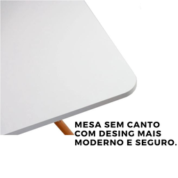 Mesa Eiffel Wood Tampo Quadrado de Madeira 90cm Branco - 6