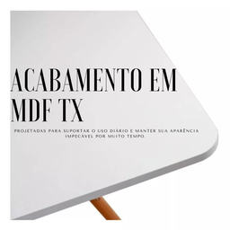 Mesa Eiffel Wood Tampo Quadrado de Madeira 90cm Branco - 4