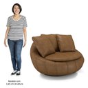 Ver imagem 6 de Poltrona Decorativa Redonda Giratória com Almofadas Saphire M22 Sintético Caramelo - Mpozenato