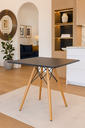 Ver imagem 1 de Mesa Eiffel Compacta Quadrada Design Sofisticado, Ideal para Ambientes Modernos Cor Preta 90cm