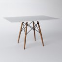 Ver imagem 1 de Mesa Eiffel Wood Tampo Retangular de Madeira 120x75cm Branco New Green