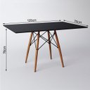 Ver imagem 2 de Mesa Eiffel Wood Tampo Retangular de Madeira 120x75cm Preto New Green