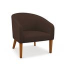 Ver imagem 2 de Poltrona Sala Decorativa Stella Pé Madeira Trapézio Castanho Suede Marrom D03 - D’Rossi