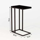 Ver imagem 3 de Mesa Lateral Industrial Encaixe Preto E Tampo Preto New Green