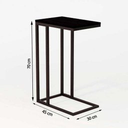 Mesa Lateral Industrial Encaixe Preto E Tampo Preto New Green - 3