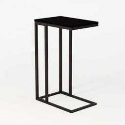 Mesa Lateral Industrial Encaixe Preto E Tampo Preto New Green - 1