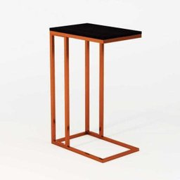 Mesa Lateral Industrial Encaixe Cobre E Tampo Preto New Green - 1