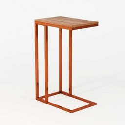Mesa Lateral Industrial Encaixe Cobre E Tampo Amendoa New Green - 1
