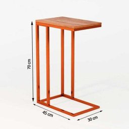 Mesa Lateral Industrial Encaixe Cobre E Tampo Amendoa New Green - 3