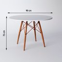 Ver imagem 2 de Mesa Eiffel Wood Cobre Tampo de Madeira 90cm Branco New Green