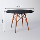 Ver imagem 2 de Mesa Eiffel Wood Cobre Tampo de Madeira 90cm Preto New Green