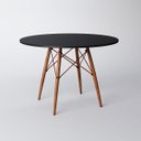 Ver imagem 1 de Mesa Eiffel Wood Cobre Tampo de Madeira 90cm Preto New Green