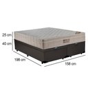 Ver imagem 3 de Cama Box Baú Queen Sintético Bipartido + Colchão Ortobom Airtech Molas Ensacadas 65x158x198 Marrom