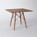 Ver imagem 1 de Mesa Eiffel Wood Cobre Tampo de Madeira Quadrada 90cm Amêndoa New Green