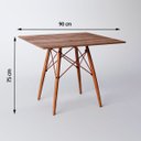 Ver imagem 2 de Mesa Eiffel Wood Cobre Tampo de Madeira Quadrada 90cm Amêndoa New Green