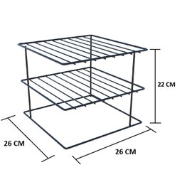 Suporte Organizador de Pratos Dicarlo Quadrado Aço Preto - 4
