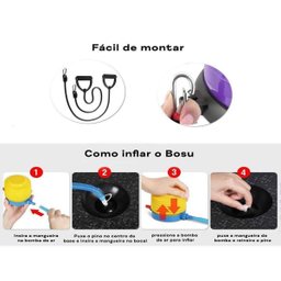Meia Bola Bosu Elastico Exercicio Alongamento Academia Pilates Yoga Reabilitaçao Fisioterapia Ginast - 7