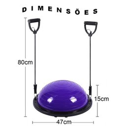 Meia Bola Bosu Elastico Exercicio Alongamento Academia Pilates Yoga Reabilitaçao Fisioterapia Ginast - 3