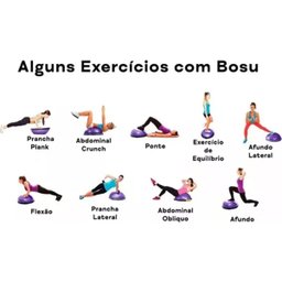 Meia Bola Bosu Elastico Exercicio Alongamento Academia Pilates Yoga Reabilitaçao Fisioterapia Ginast - 6