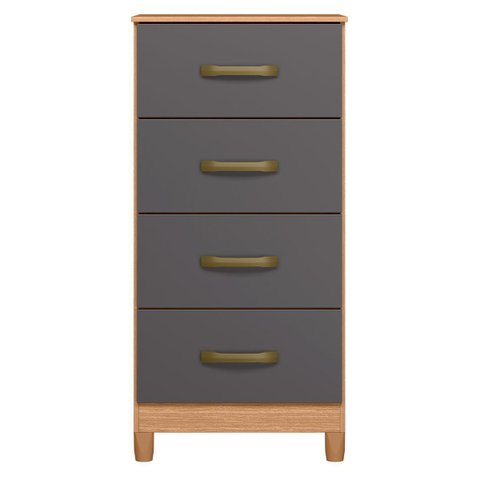 Cômoda Compacta 4 Gavetas Molly Freijó/Titanium