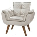 Ver imagem 1 de Poltrona Cadeira Decorativa para Sala Opala Suede Bege