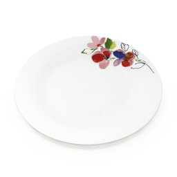 Jogo de Jantar de Cerâmica Branca com Flores Conjunto de Pratos Tigelas e Canecas Kit com 12 peças - 2