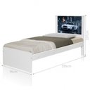 Ver imagem 3 de Cama Solteiro Vila do Horizonte Carro com Cabeceira MDF-MDP Branco Casah
