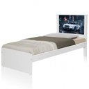 Ver imagem 2 de Cama Solteiro Vila do Horizonte Carro com Cabeceira MDF-MDP Branco Casah