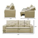 Ver imagem 3 de Sofá Retrátil e Reclinável 3 lugares com Molas 2,00m Ana Suede Bege Adonai Estofados
