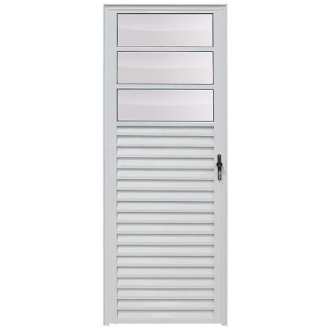 Porta de Giro Alumínio Branco 3V Fixo Maxx - 210x60 - Esquerda