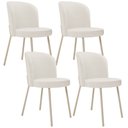 Ver imagem 1 de Kit 04 Cadeiras para Sala de Jantar Cozinha Estofada Gavi Arena L02 Linho Bege - Lyam Decor