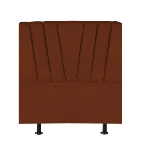 Cabeceira Estofada Bélgica 100cm Solteiro para Cama Colchão Box Quarto Suede Terracota Telha -
